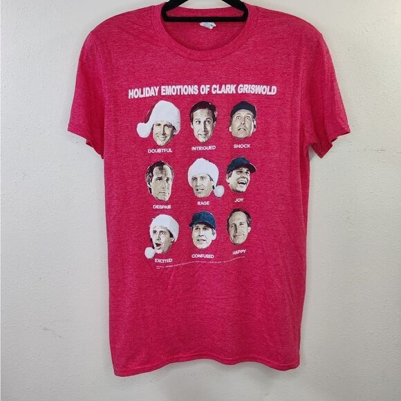 🎅 Christmas Vacation Graphic Tee Sz M Holiday Emotions of Clark Griswold - Picture 2 of 7
